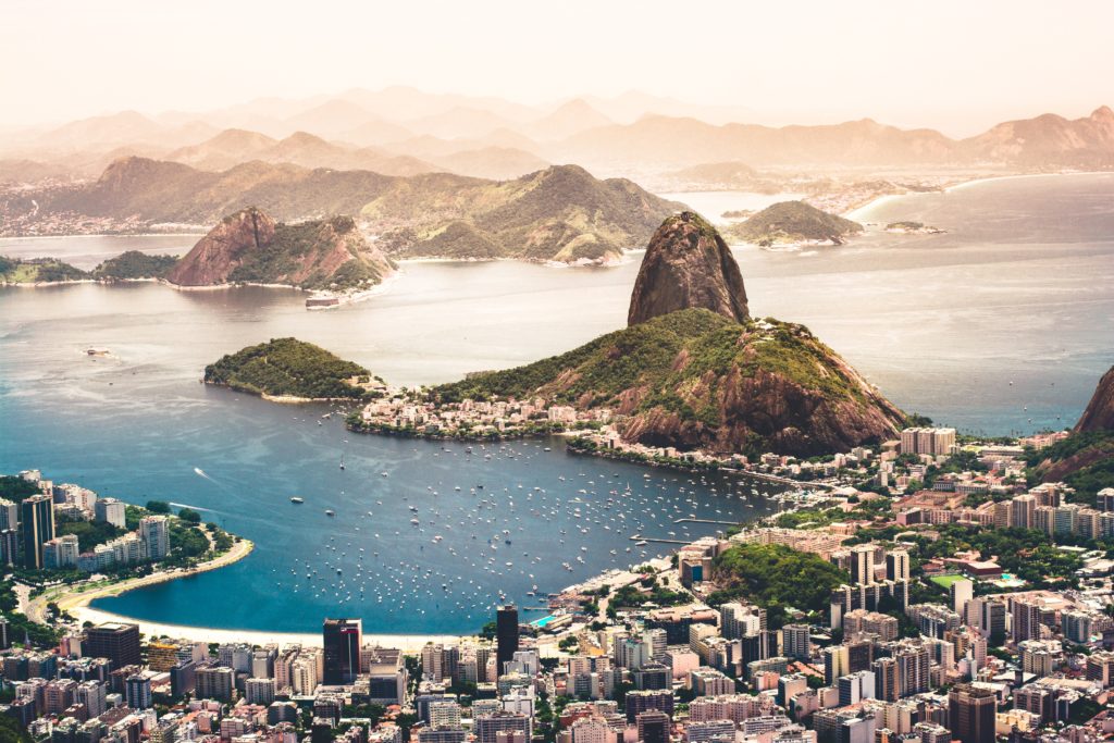 Aerial shot of a city in Brazil