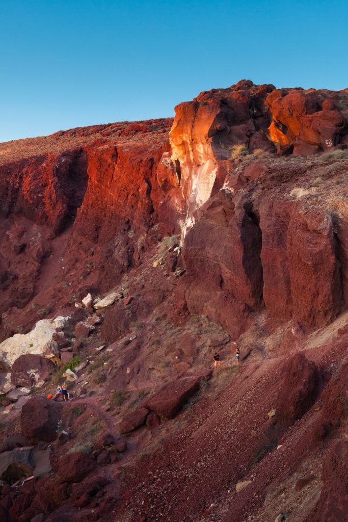 Red cliffs of Santorini, Greece 