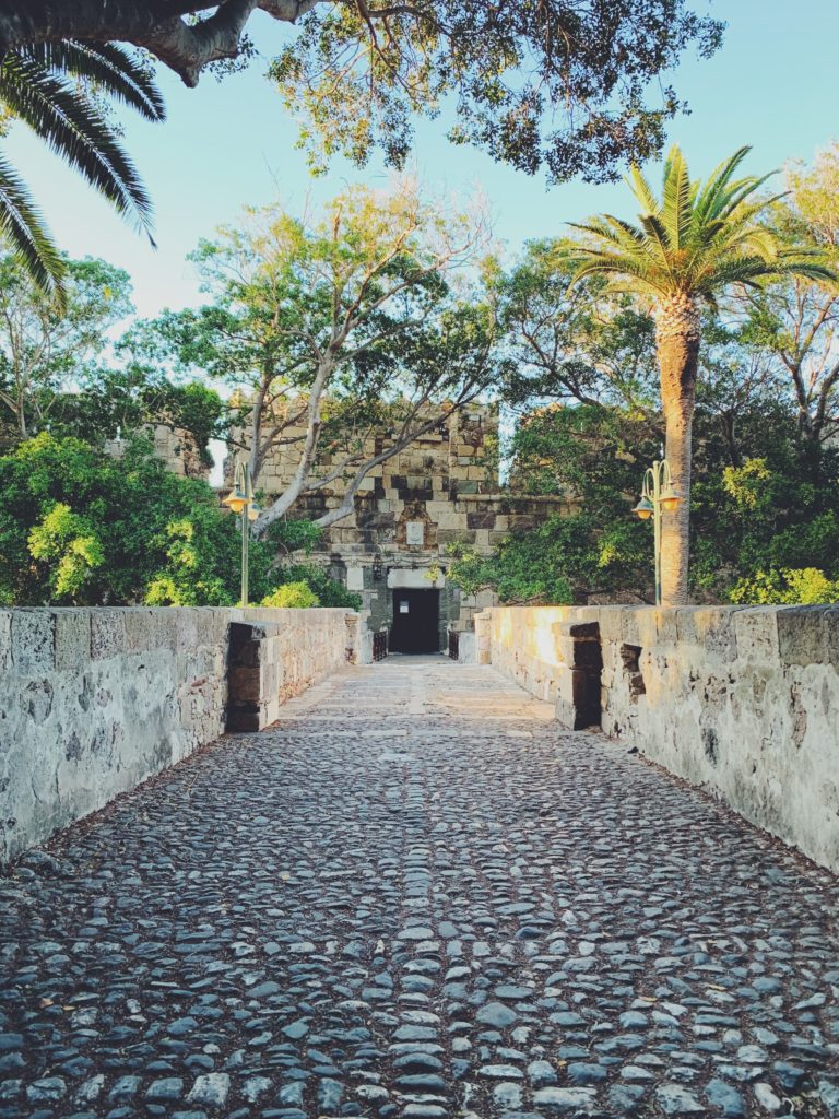 The walkway of Nertazia Castle, Kos, Greece 