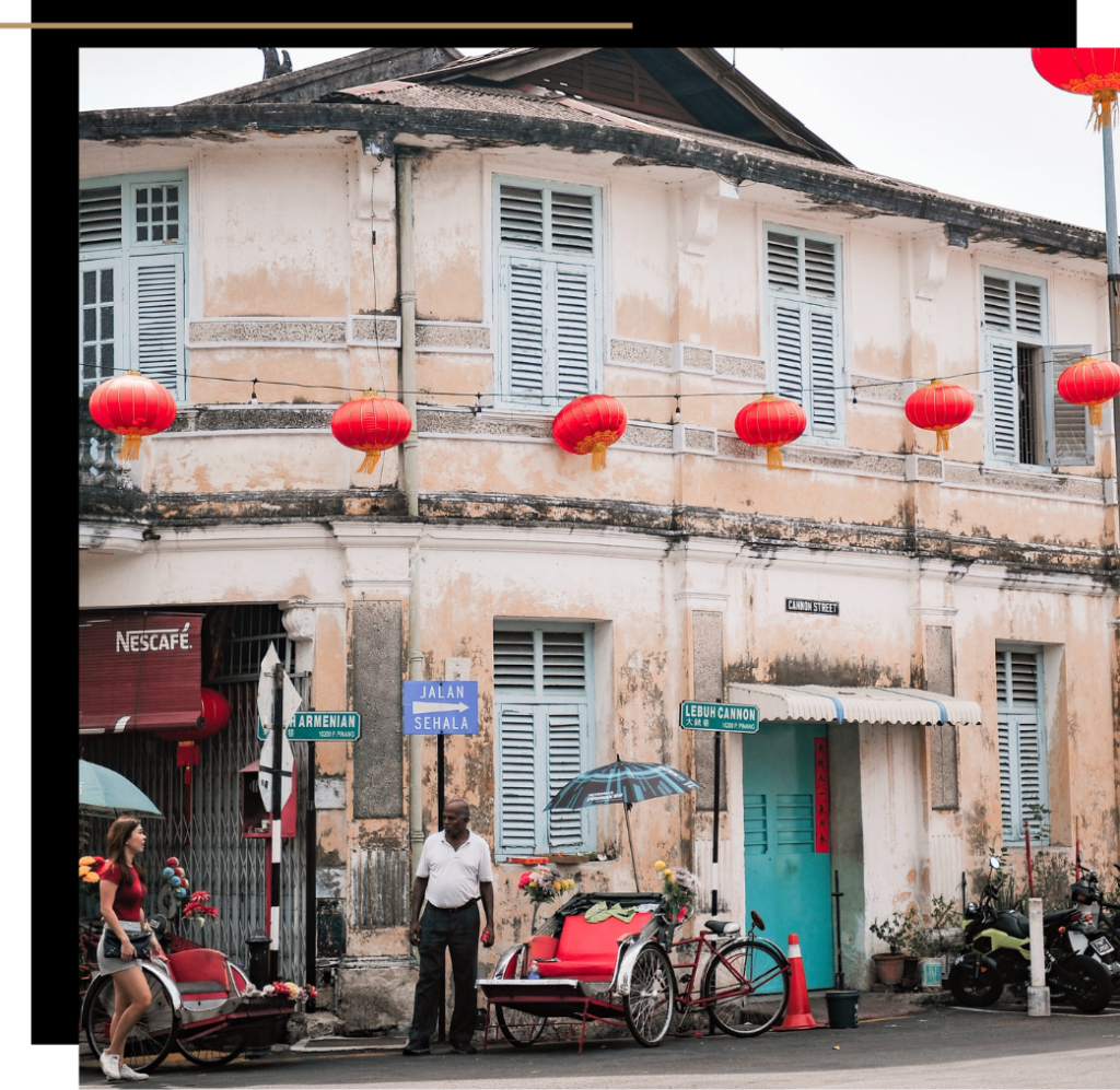 A street corner of Georgetown, Penang, Malaysia