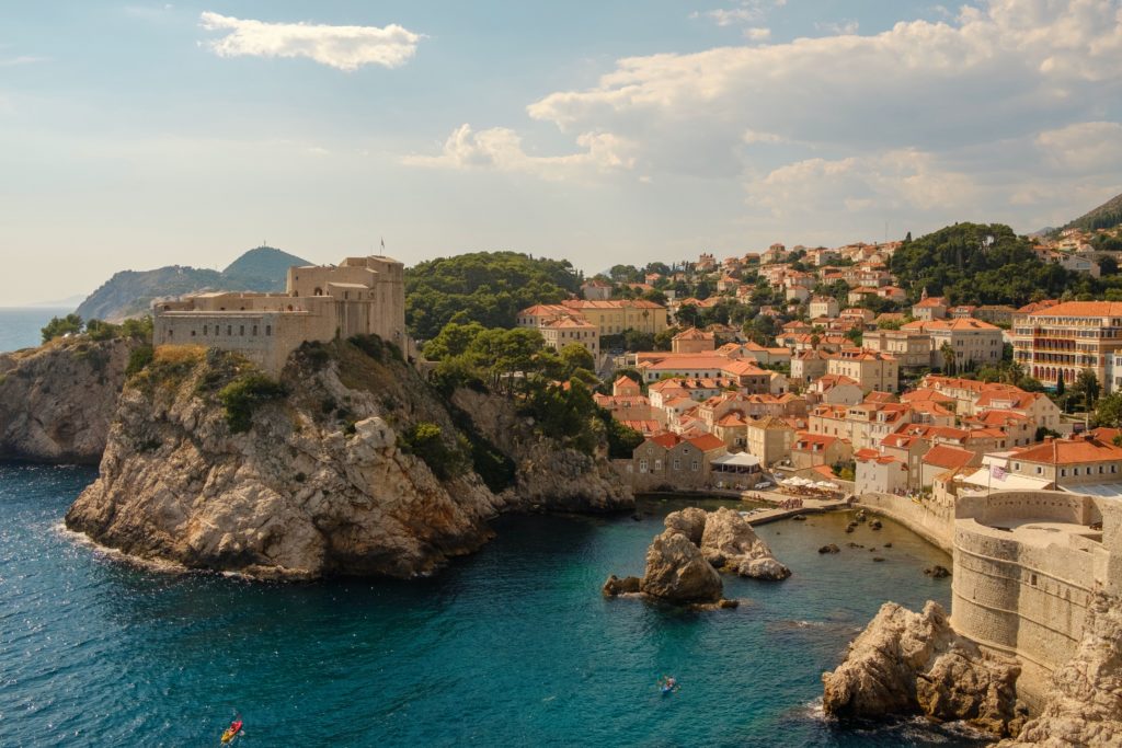 A clifftop castle in Croatia, Europe