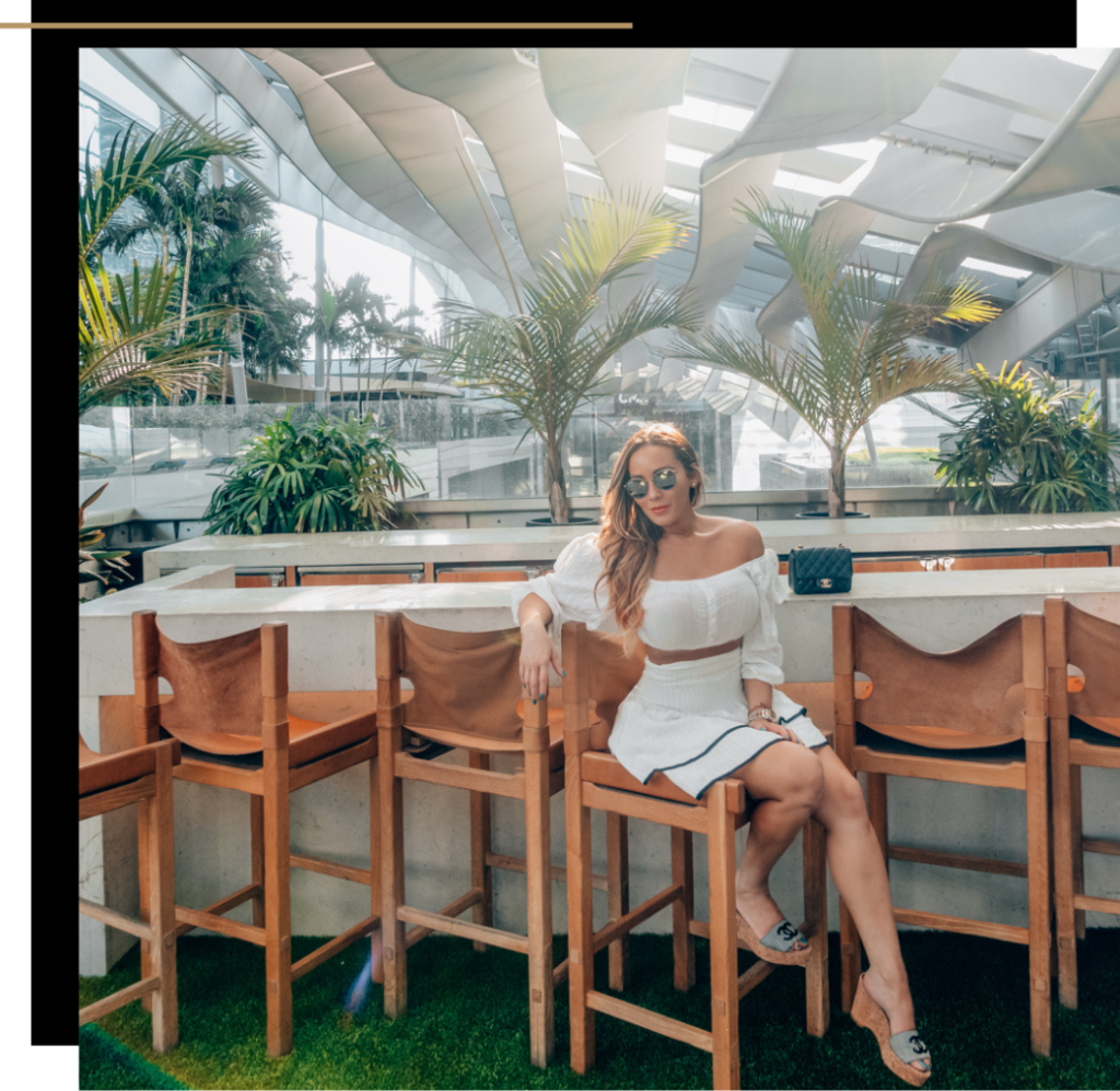 Isabella at a bar in Miami