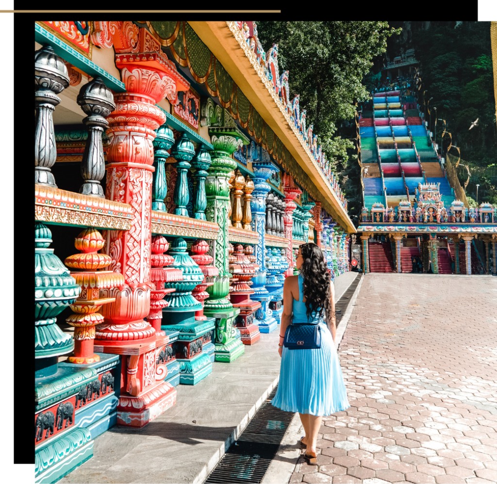 Isabella at the Batu Caves in Kuala Lumpur, Malaysia