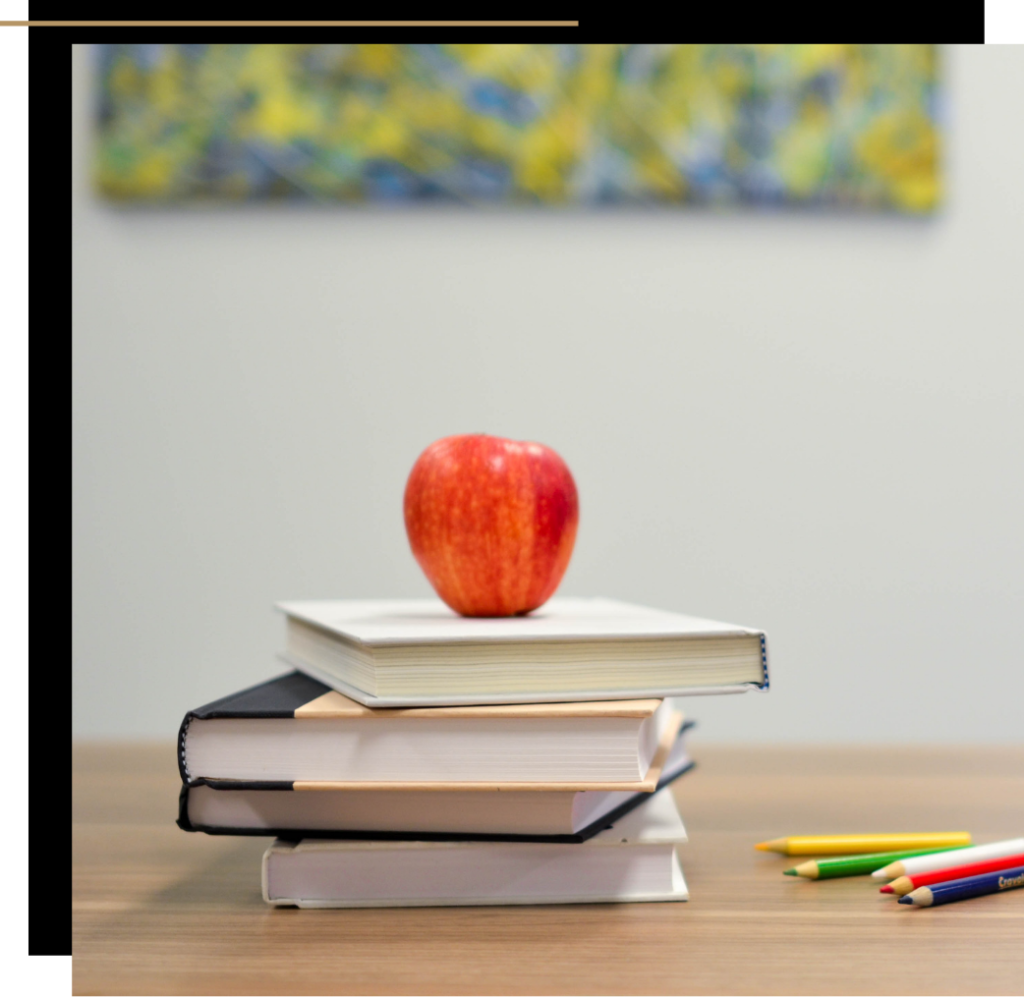 books and an apple