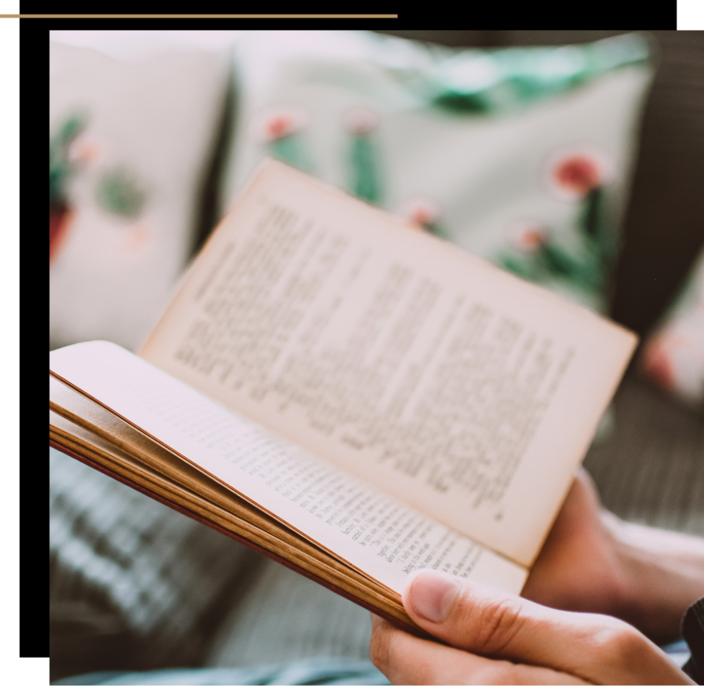 A person reading a book - close up 