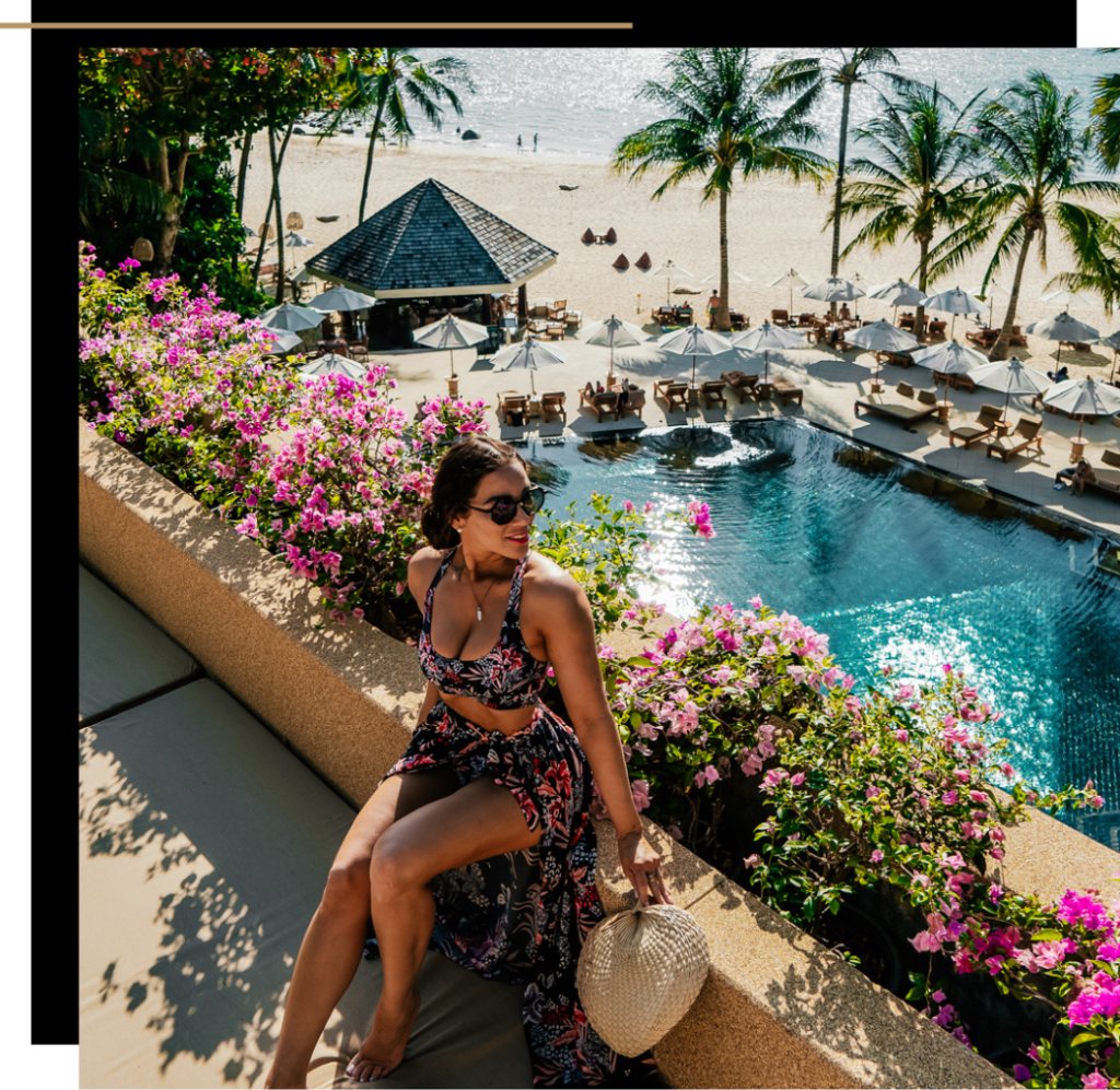 Isabella by the pool in Thailand