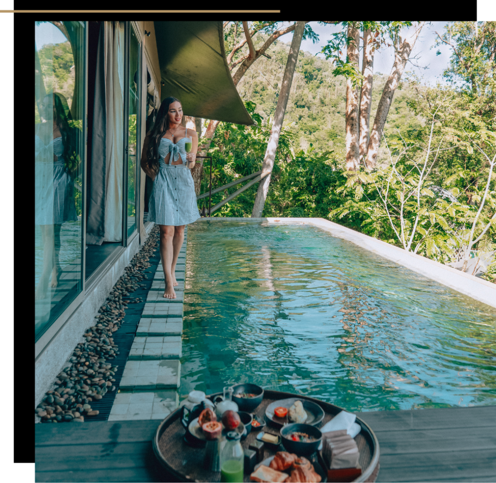 Isabella by the pool in a Keemala villa 