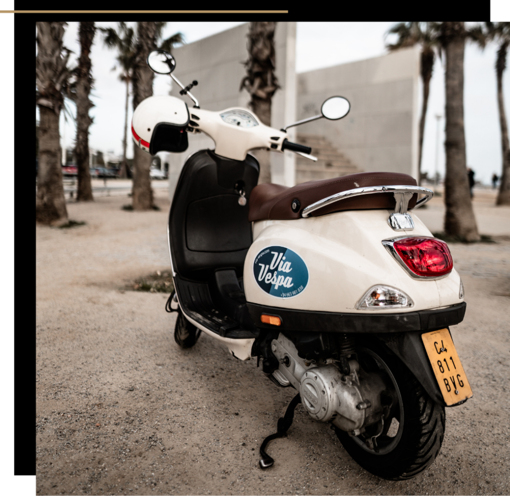 A white vespa 