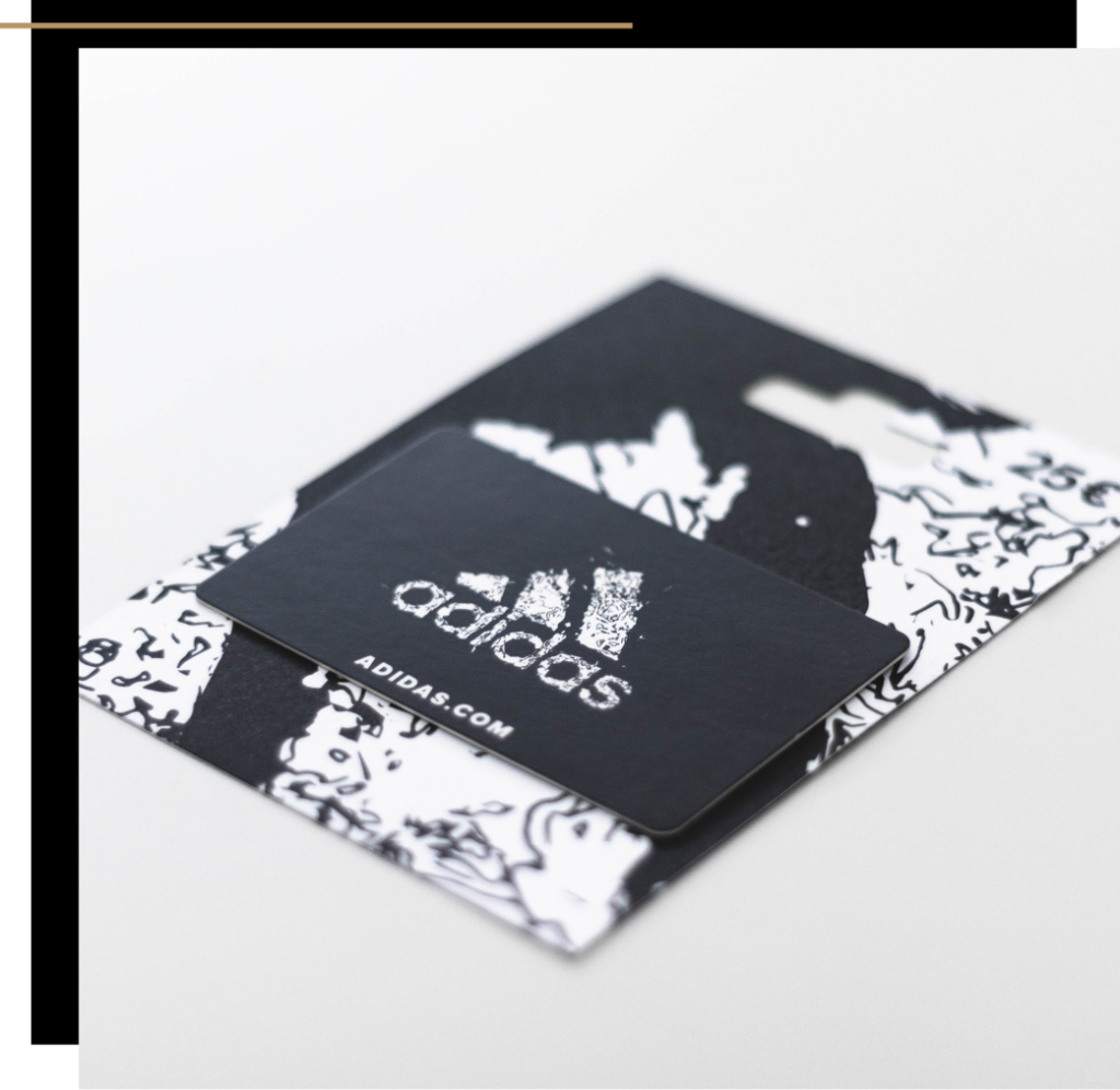 An ADIDAS gift card 