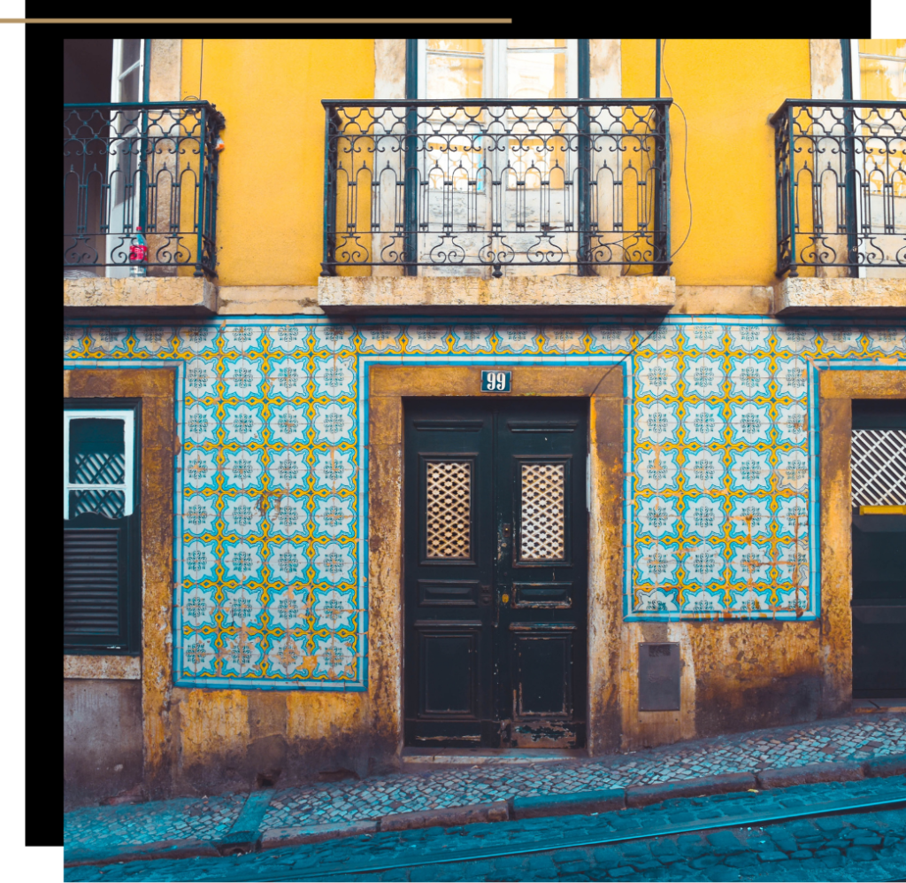 Yellow buildings in Lisbon