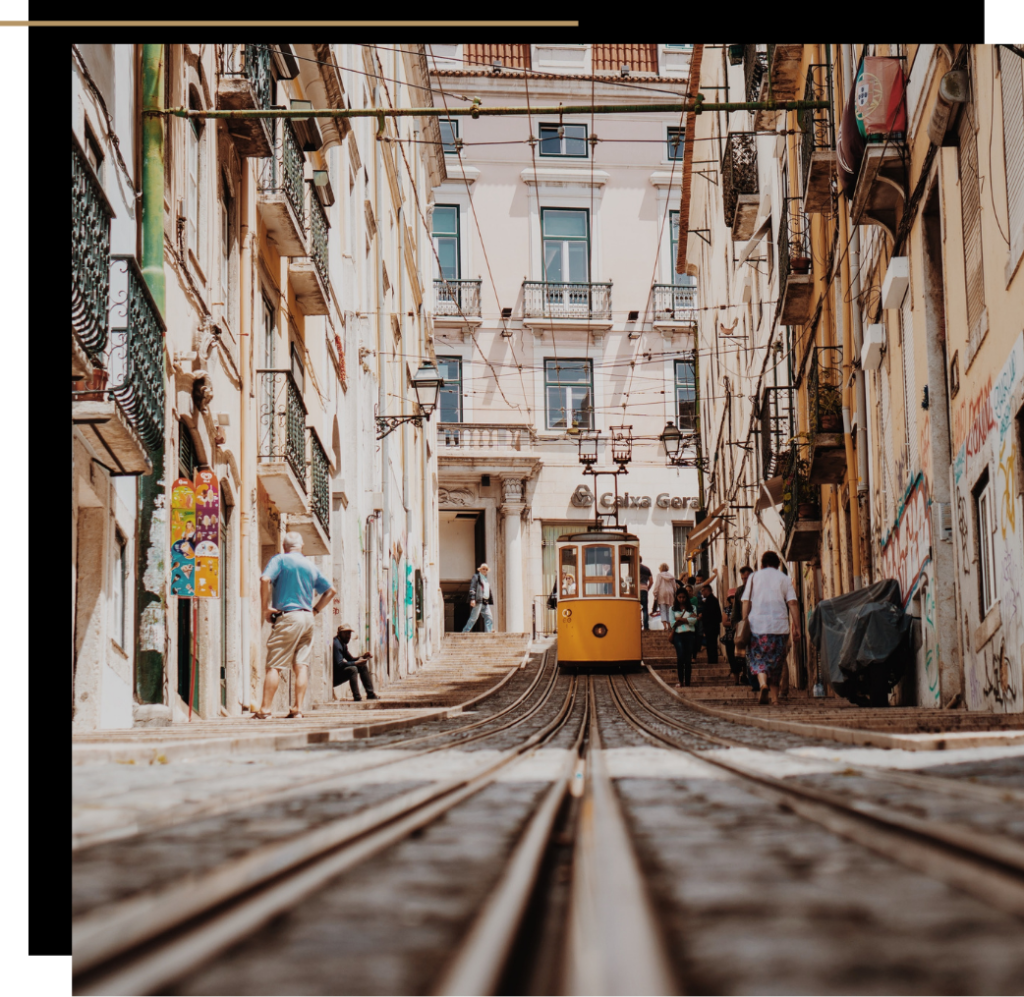 A tram in Lisbon, Portugal