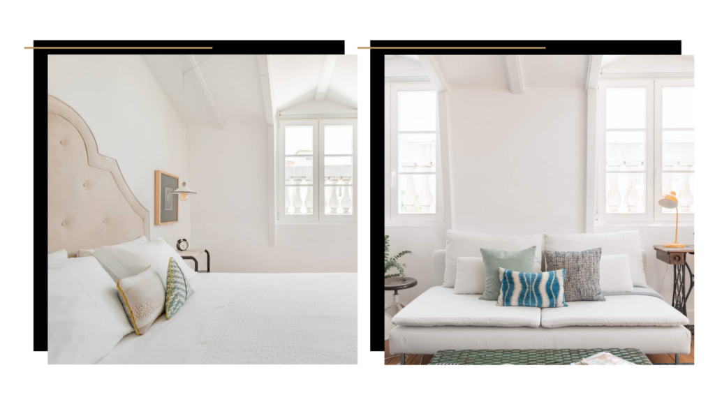 Pictures of an airbnb in Alfama, Lisbon for digital nomads