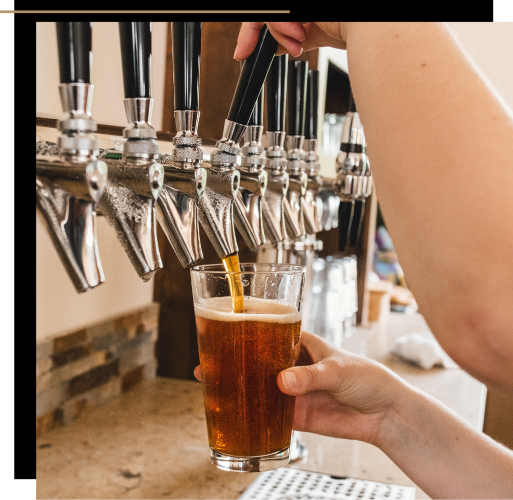 Pouring a pint of craft beer