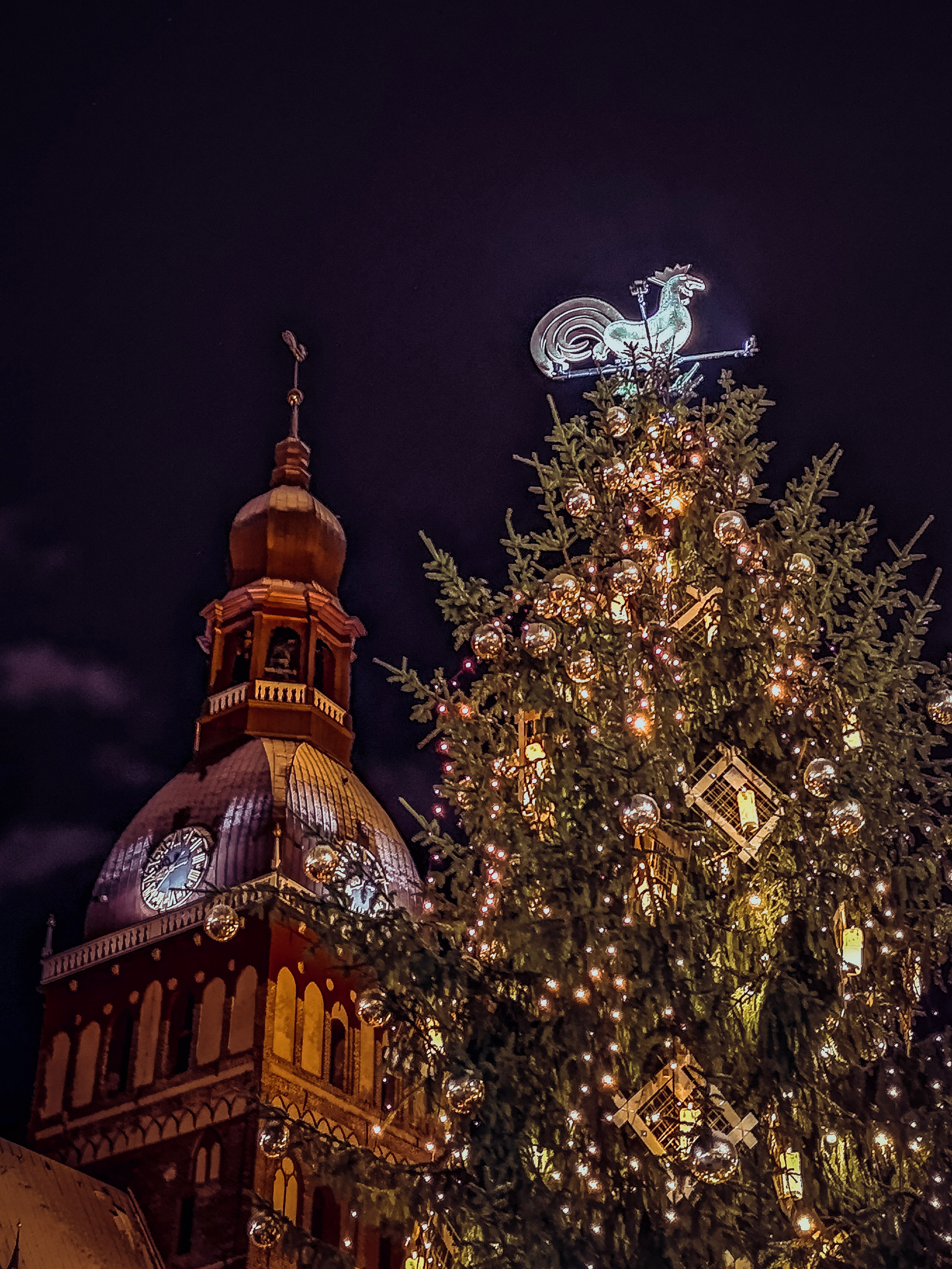 A Christmas market in Europe