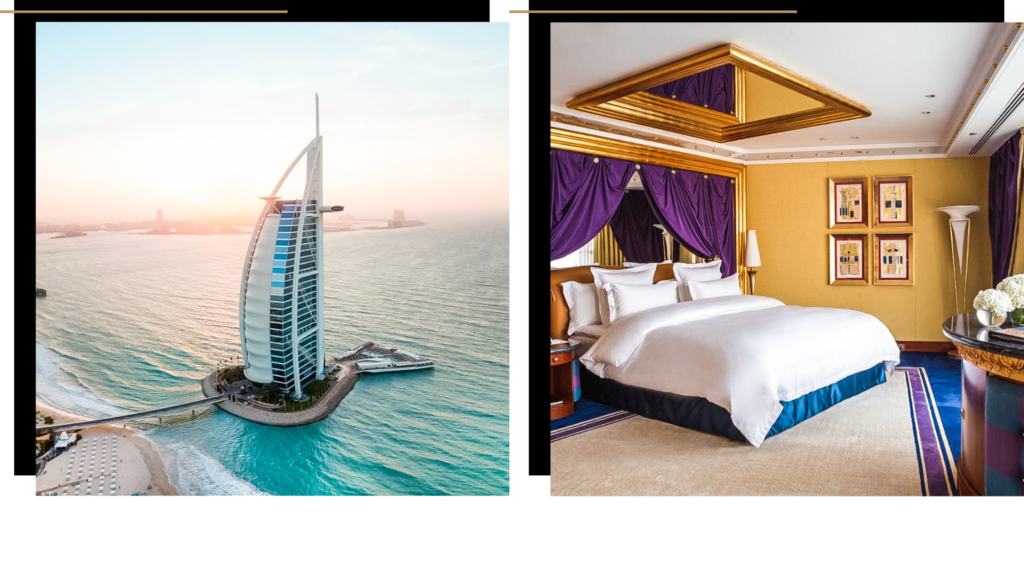 The Burj Al Arab, one of the most luxurious hotels in Dubai