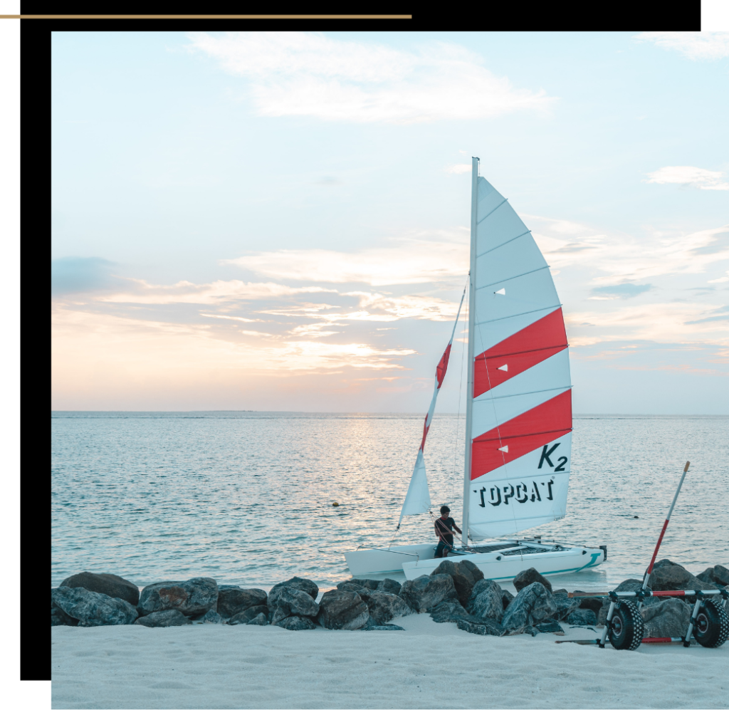 Sail boat in The Maldives