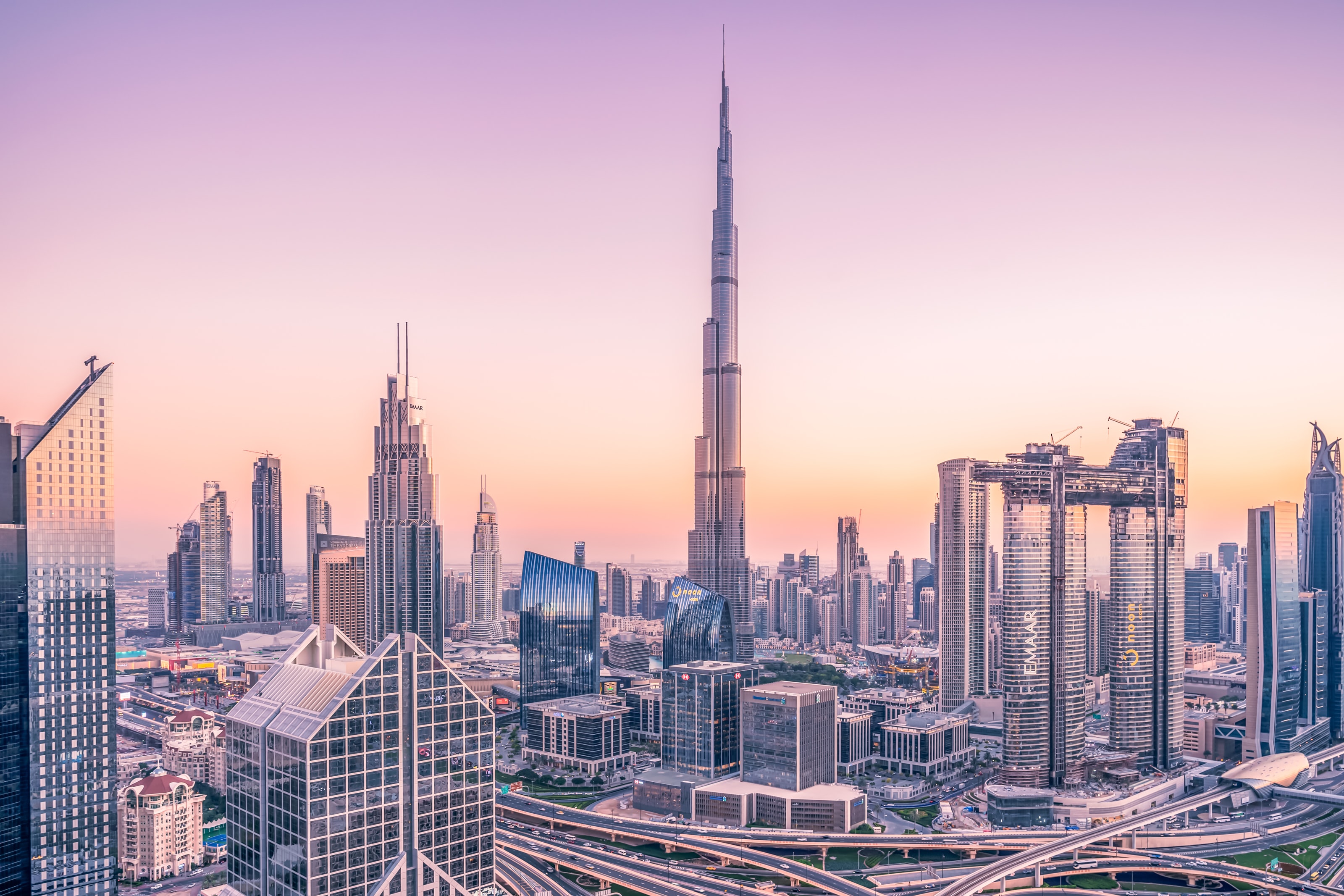 Dubai skyline at dusk