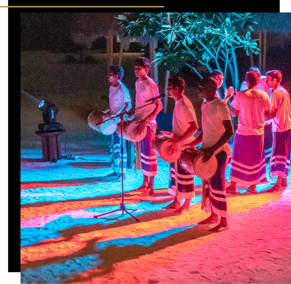 Maldivian dancing on the beach at Emerald Maldives Resort & Spa 