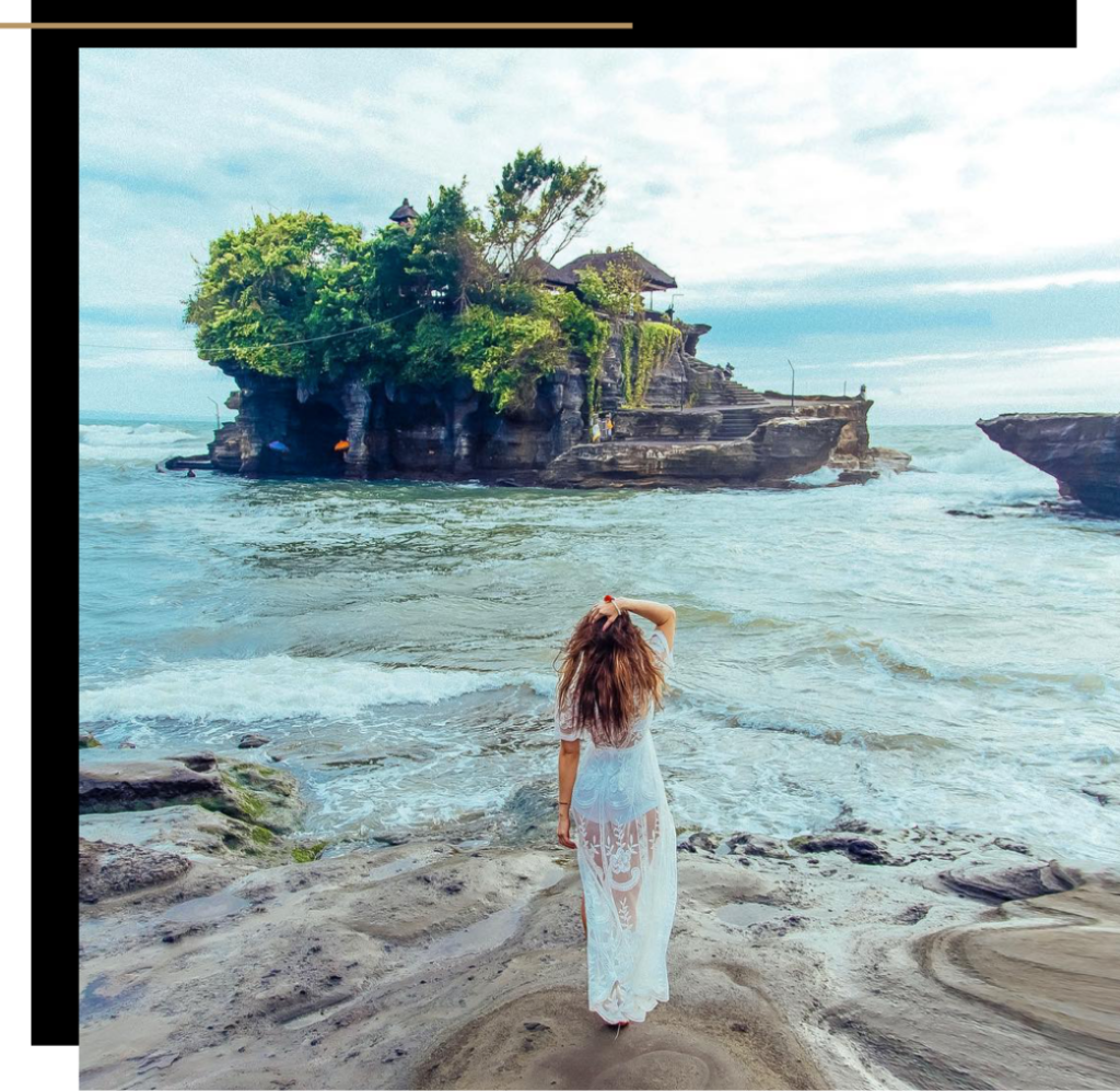 Isabella on an island looking out to sea