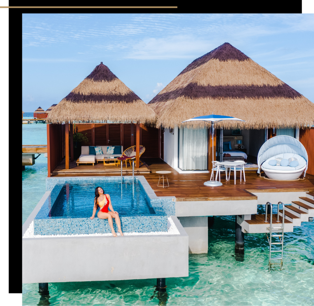 Isabella at an overwater villa at Pullman Maldives