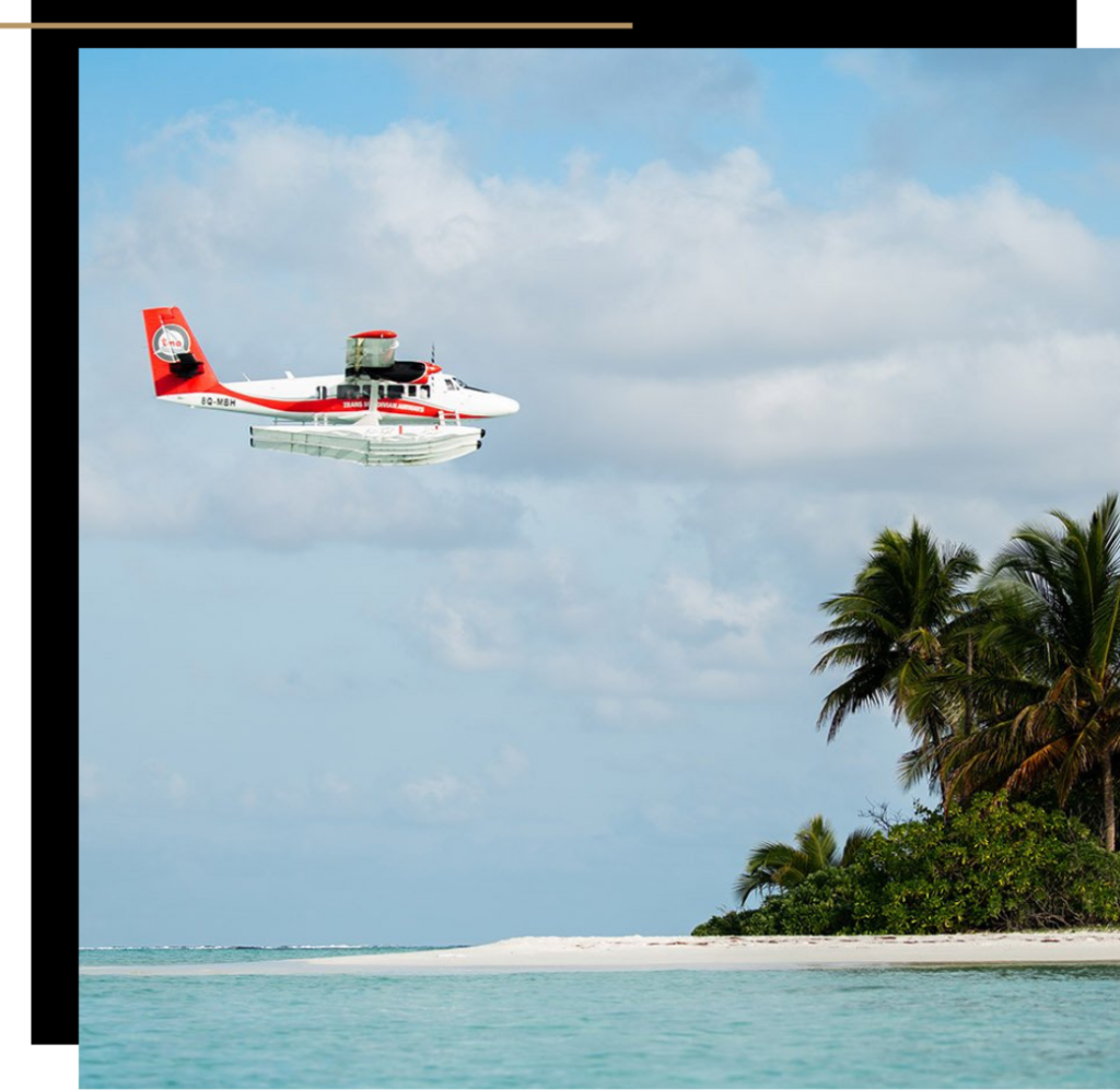 Trans Maldivian Airways flying through the air